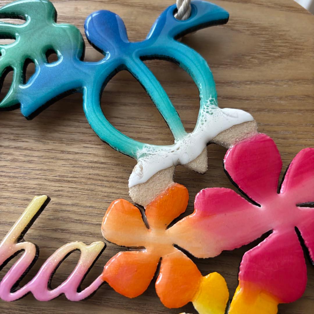 レジン　オーシャンアート　モンステラリース　海　29cm　No.1045