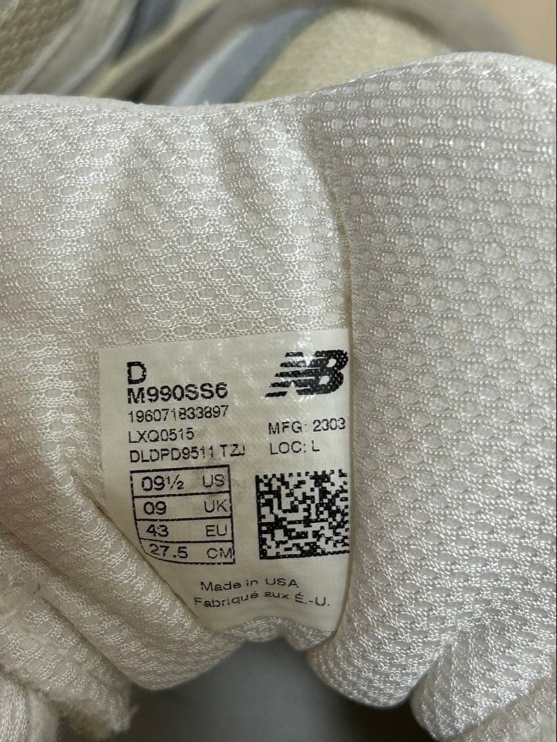 美品 New Balance M990 V6 27.5 定価36,300
