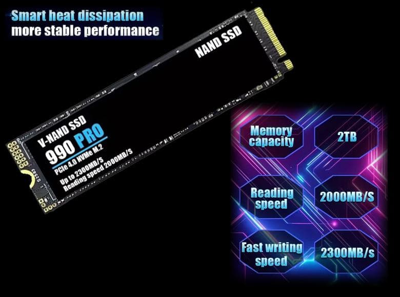 内蔵型SSD V-NAND SSD 990 PRO M.2 2TB NVMe PCIe 4.0