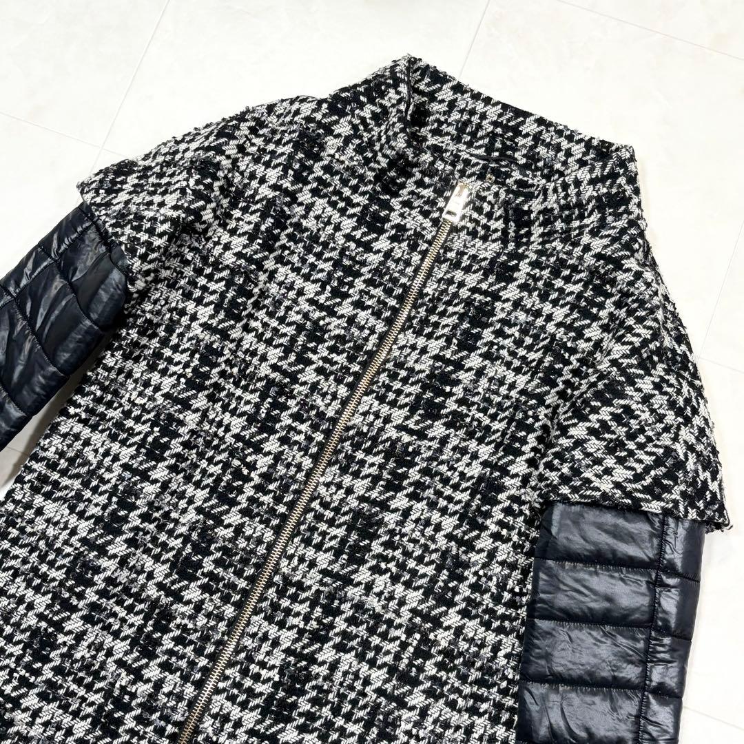 ☆HERNO ヘルノ チェック柄 ツイード切替 ダウンジャケット