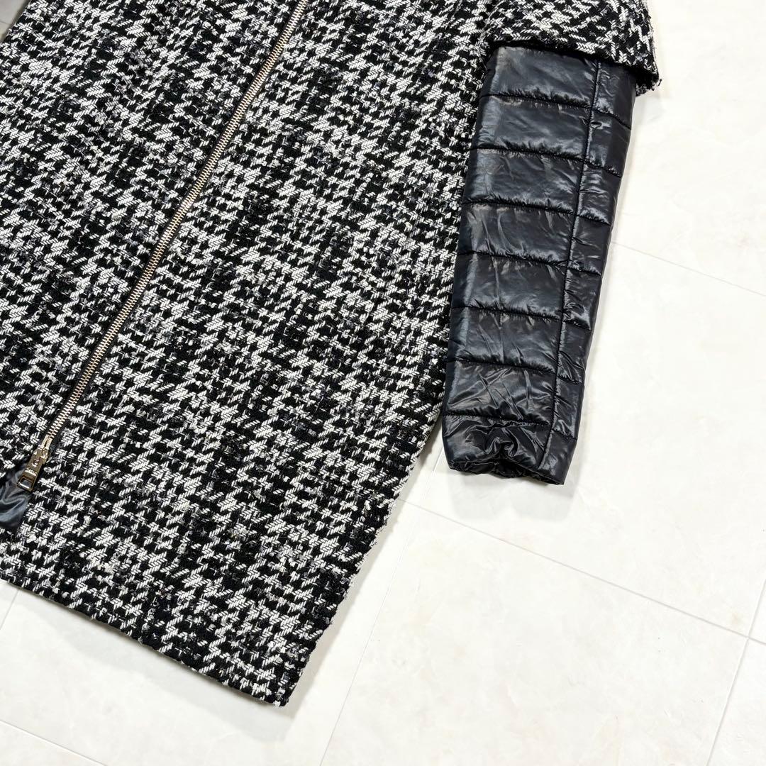 ☆HERNO ヘルノ チェック柄 ツイード切替 ダウンジャケット