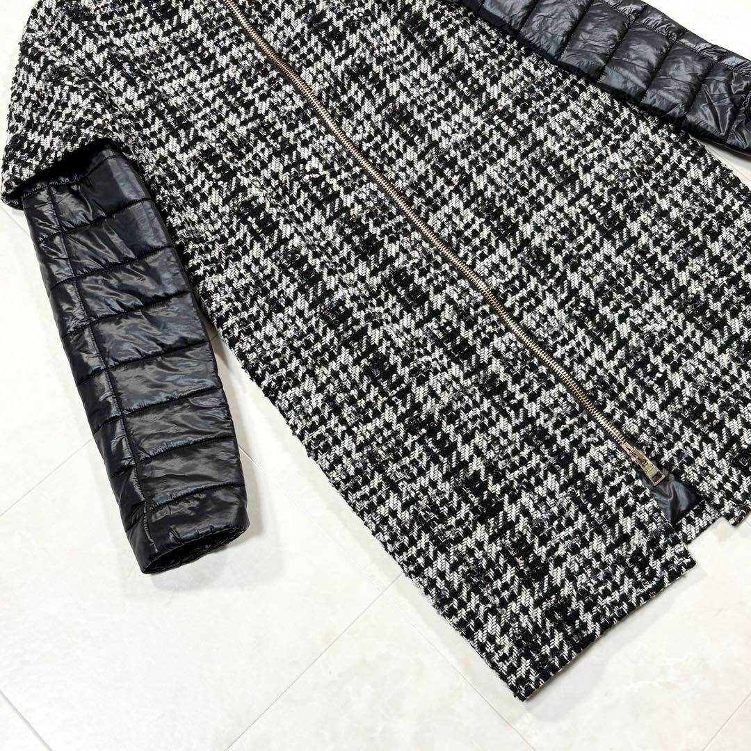 ☆HERNO ヘルノ チェック柄 ツイード切替 ダウンジャケット