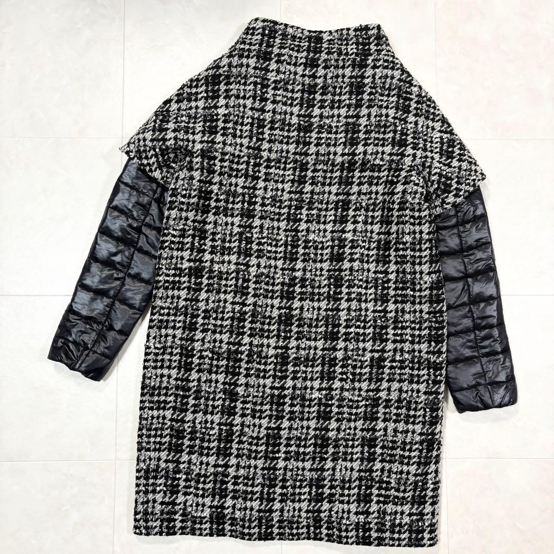 ☆HERNO ヘルノ チェック柄 ツイード切替 ダウンジャケット