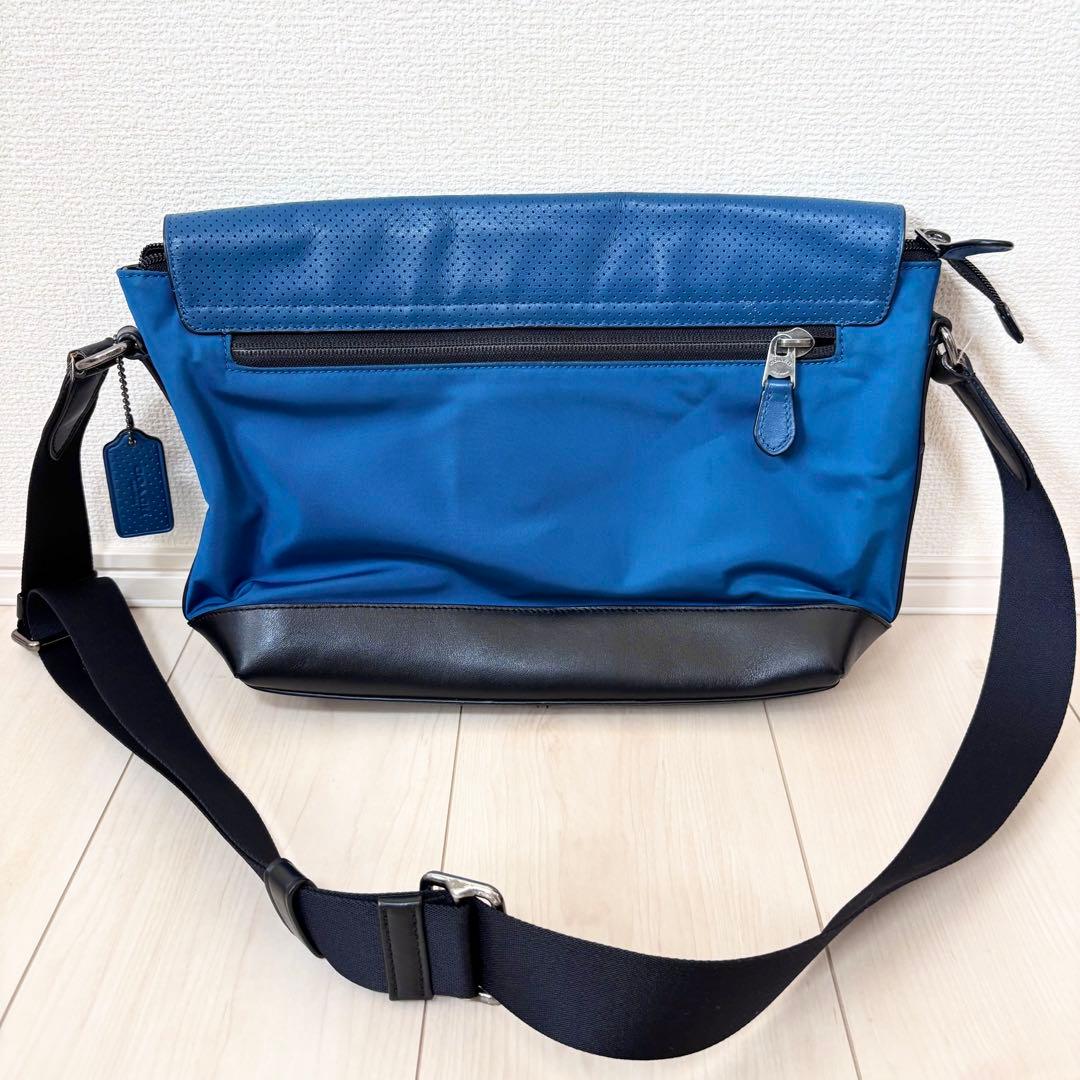 COACH コーチ メッセンジャーバッグ ブルー ショルダーバッグ メンズ
