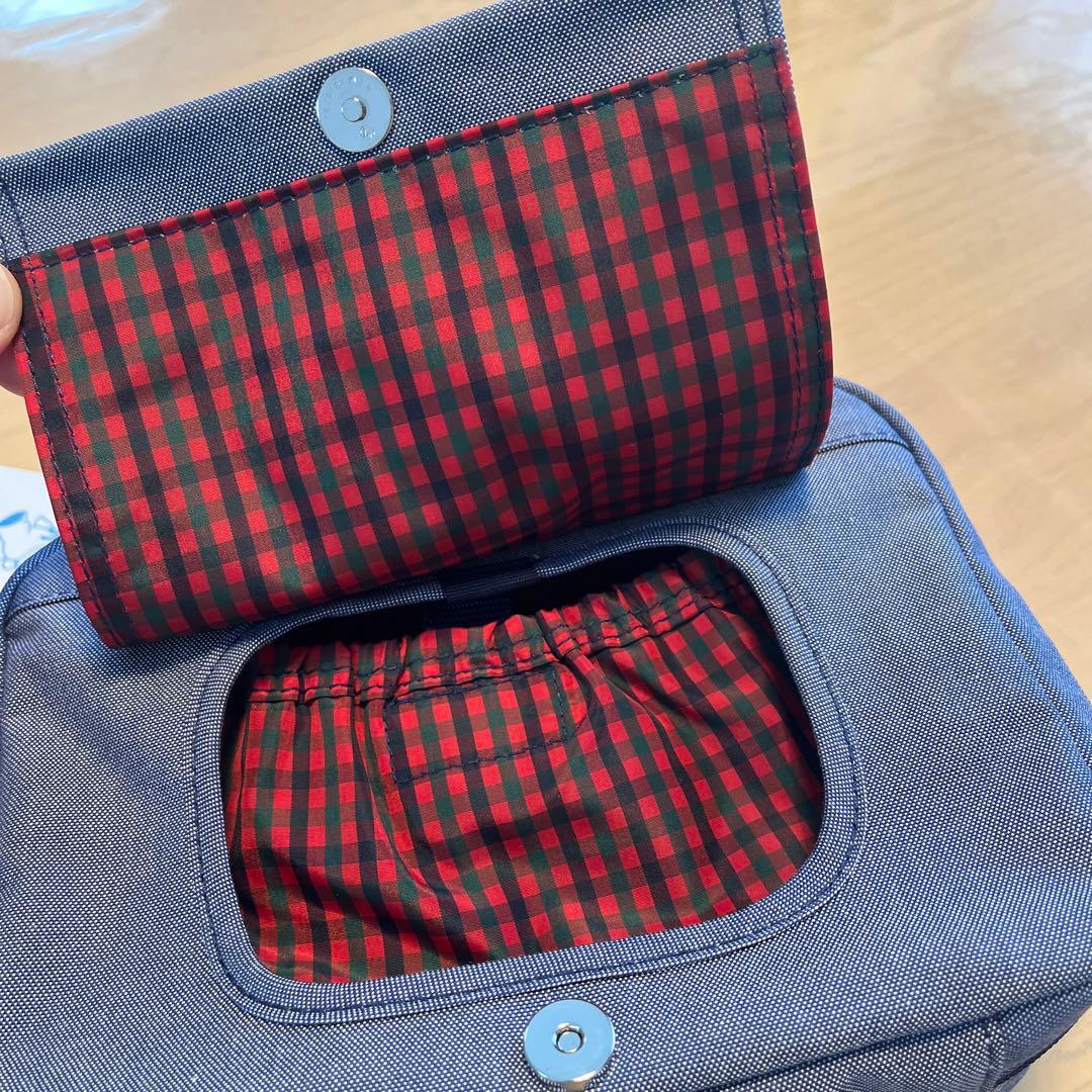 新品未使用　familiar おむつポーチ　オムツ　ポーチ　チェック