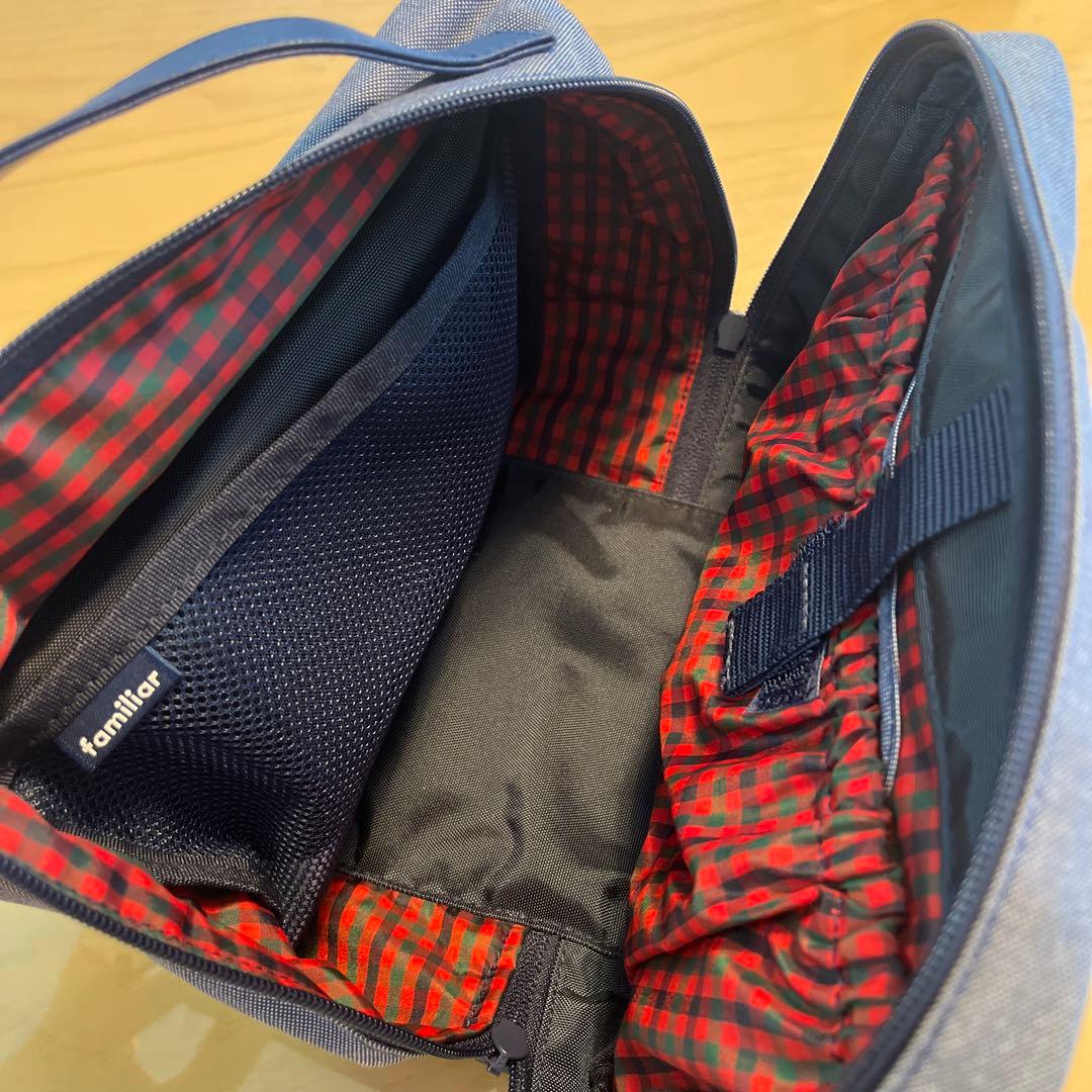 新品未使用　familiar おむつポーチ　オムツ　ポーチ　チェック
