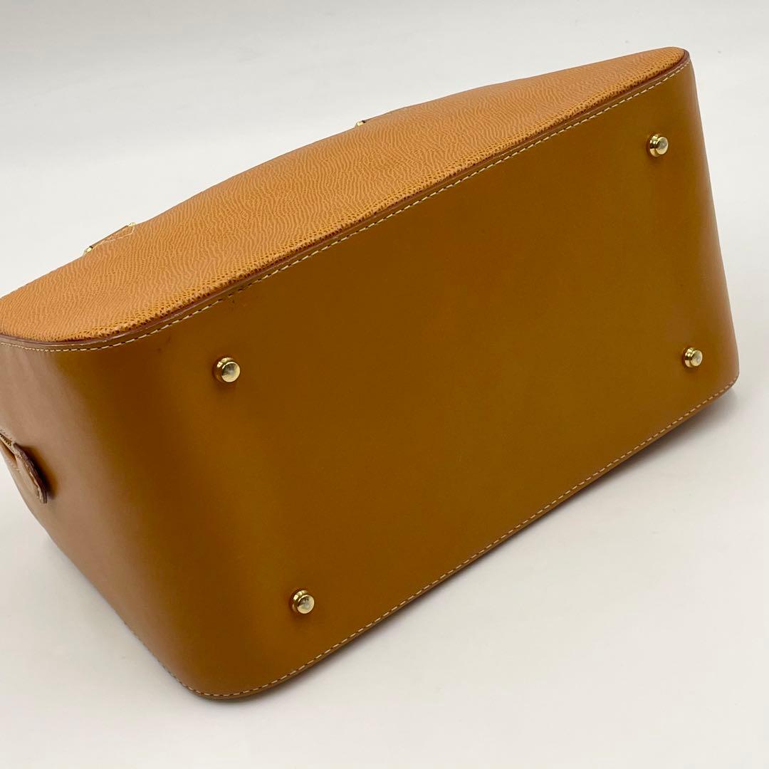 【美品】 モラビト MORABITO ミニボストンバッグ　ブラウン レザー