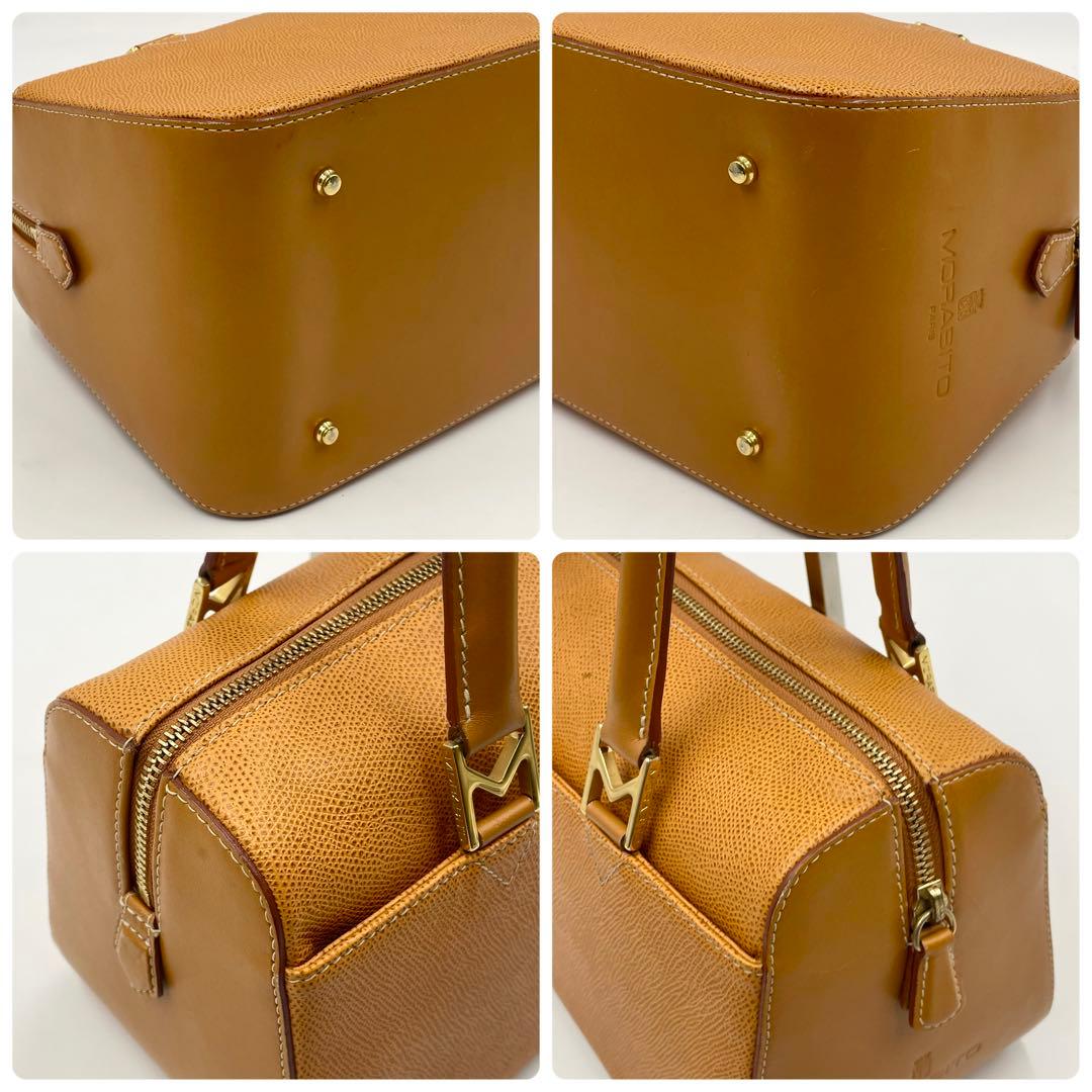 【美品】 モラビト MORABITO ミニボストンバッグ　ブラウン レザー