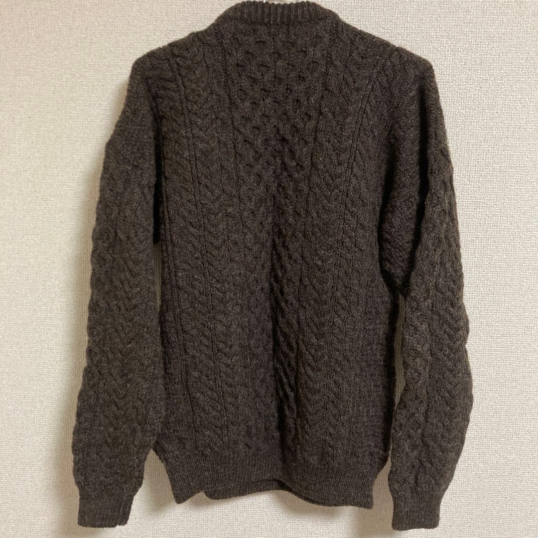美品　ORVISアイルランド製　フィッシャーマンニット　オービス　ブラウン M