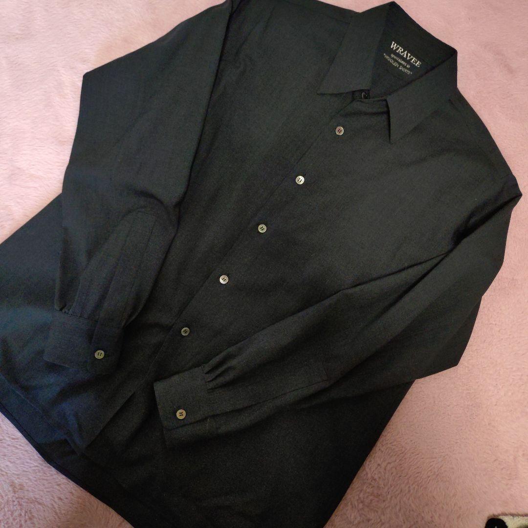 WRAVEE ウールビジネスシャツ ダークグレー