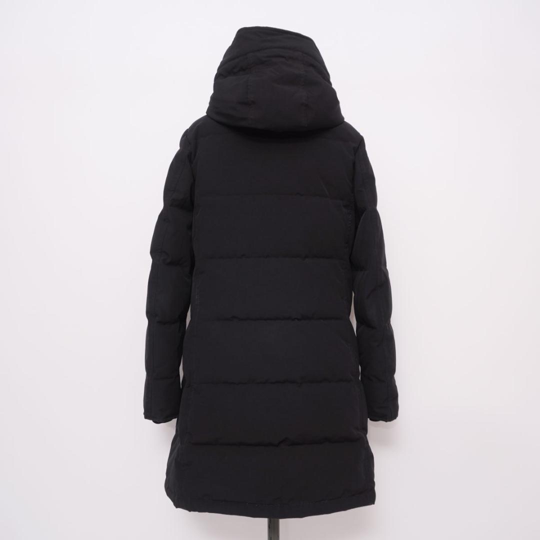 ダントン フード付キルトダウンコート フルジップ 袖リブ 黒 36*LD187