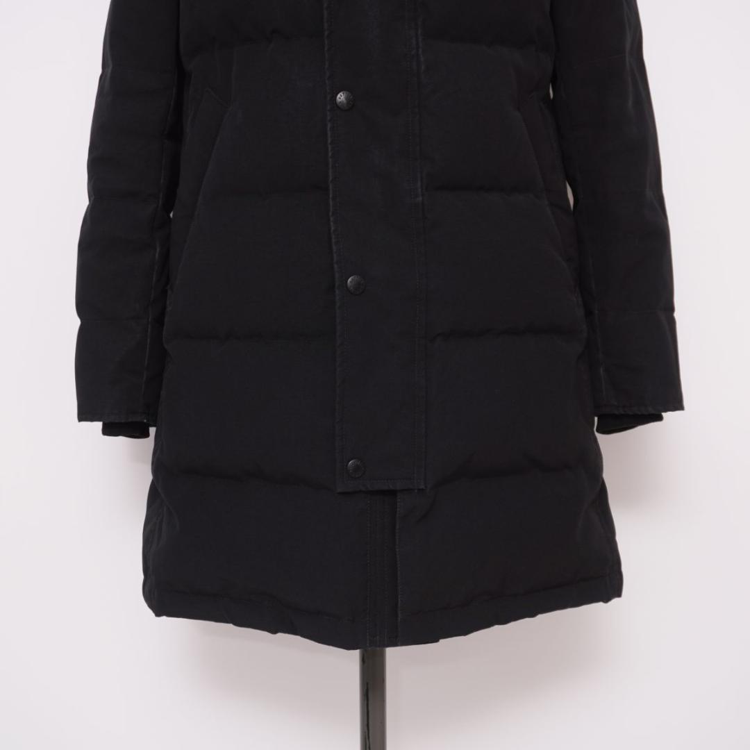 ダントン フード付キルトダウンコート フルジップ 袖リブ 黒 36*LD187