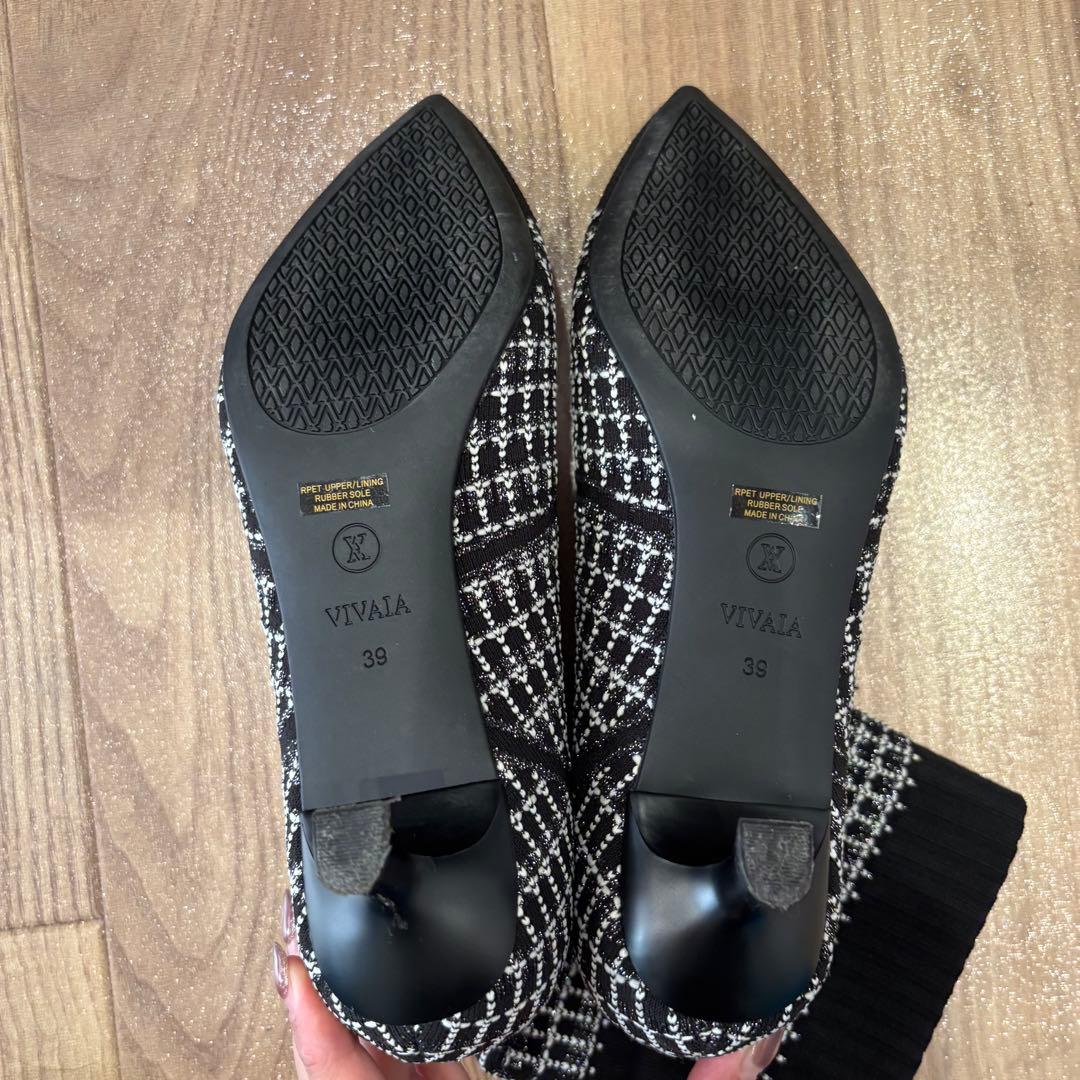 VIVAIA 撥水　ブーティ　ツイード　ほぼ新品