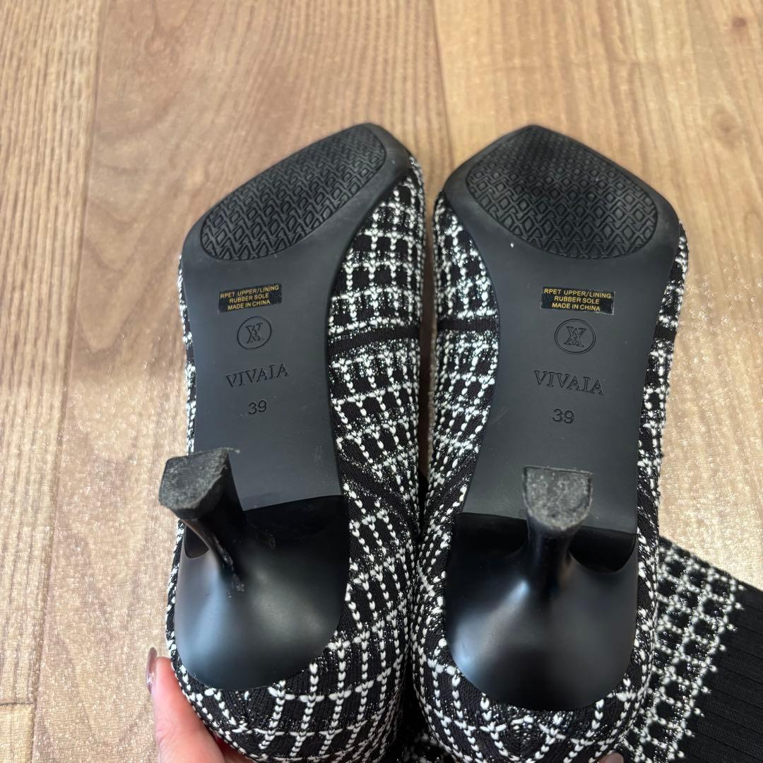 VIVAIA 撥水　ブーティ　ツイード　ほぼ新品