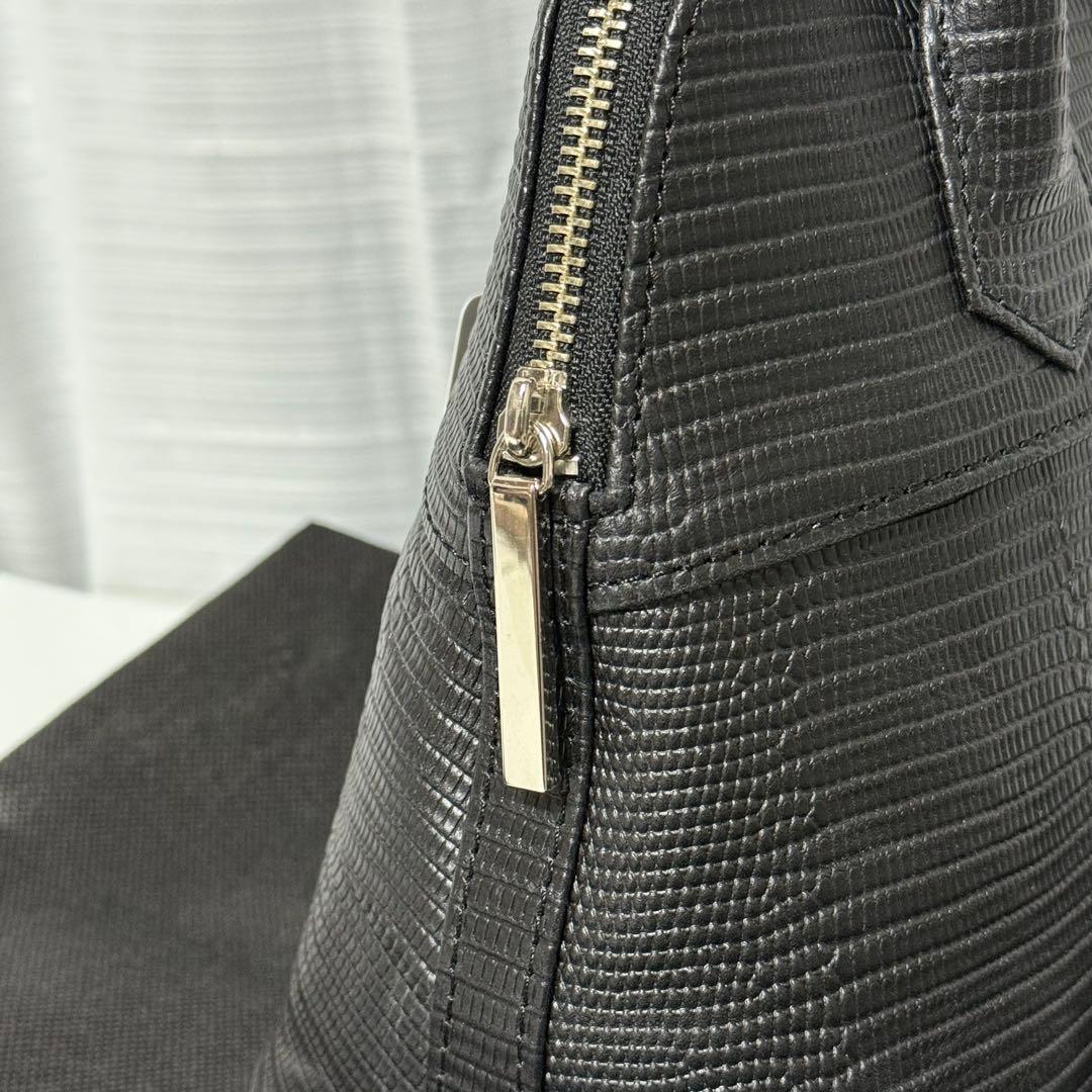 ⭐️新品未使用⭐️　M.U.L.　ハンドバッグ　リザード型押し　2way　ブラック