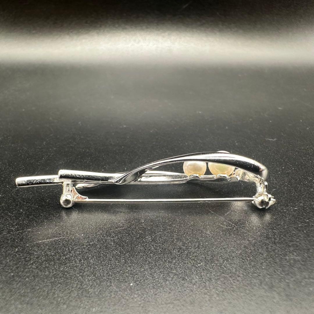 極美品✨　MIKIMOTO ミキモト　パール　ブローチ　ロゴ　刻印　1633