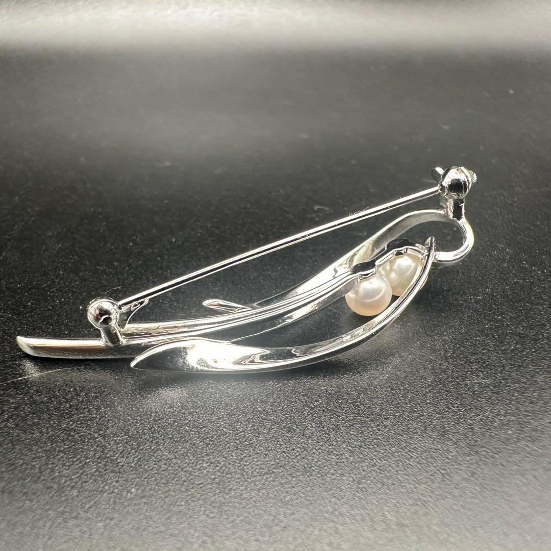 極美品✨　MIKIMOTO ミキモト　パール　ブローチ　ロゴ　刻印　1633