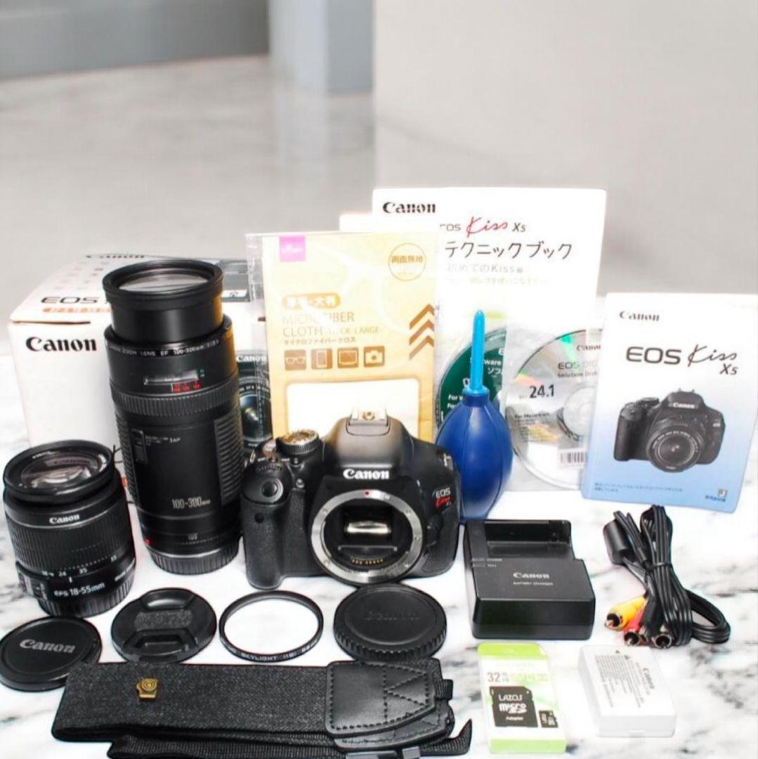 ♥超望遠レンズ付き❤️CANON KISS X5 一眼レフカメラ Wレンズ