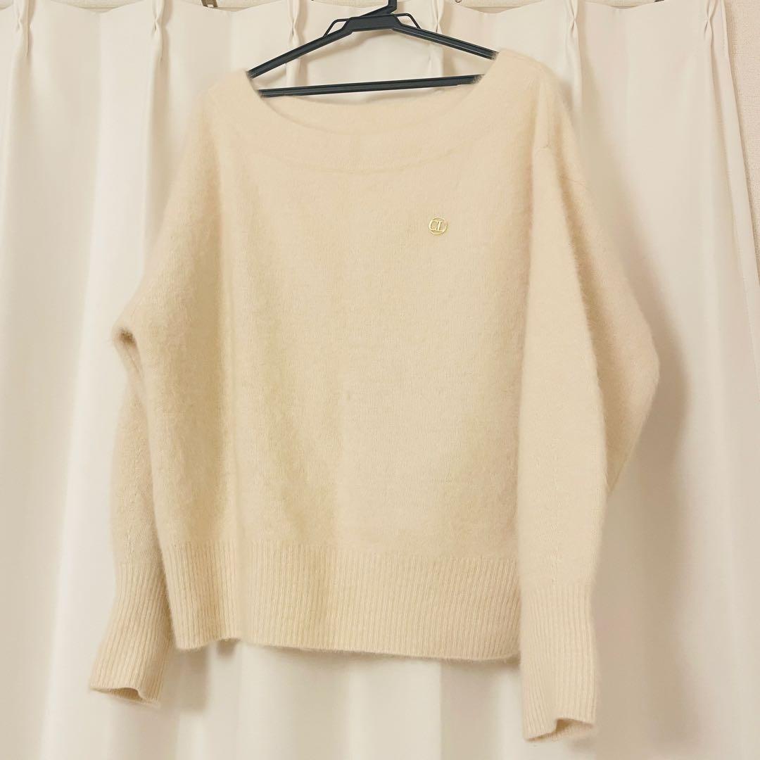 【C.L】 FOXカシミアボートネックニットオフホワイト カプリシュレマージュ