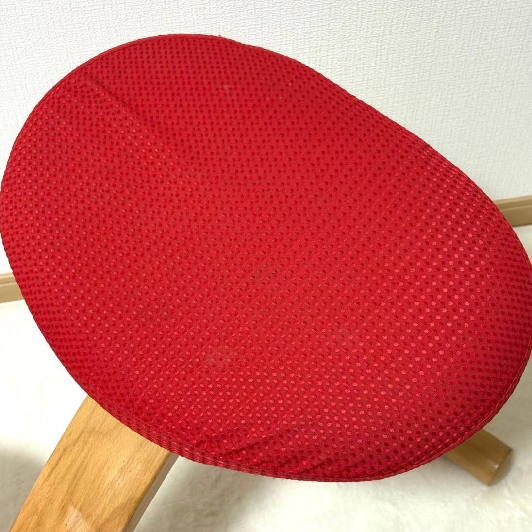 【美品】バランスチェア イージー ライトブルー レッド リボ