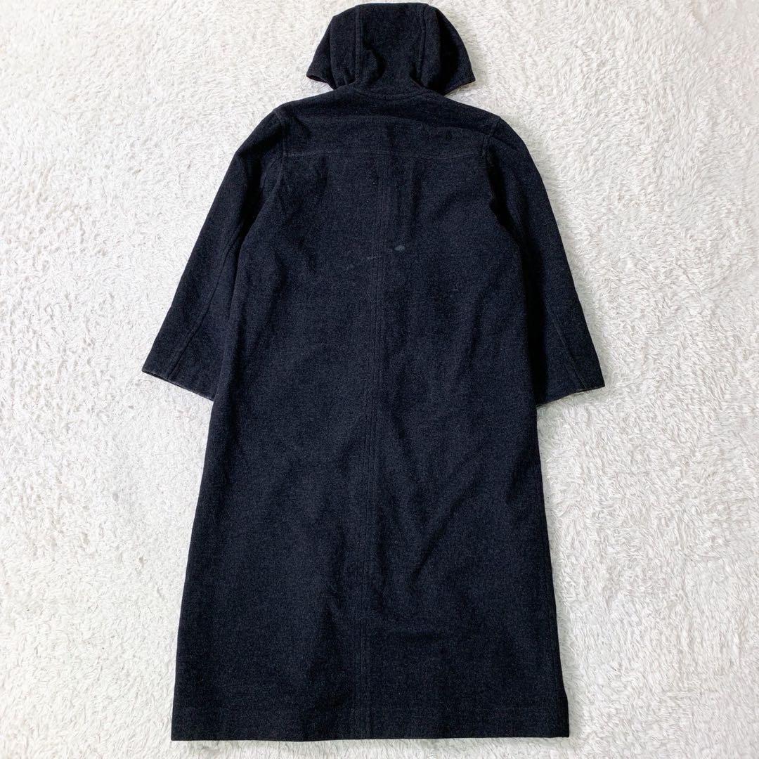 【美品・カシミヤ混】バーバリー ロンドンダッフルコート 黒 フード L〜XL相当