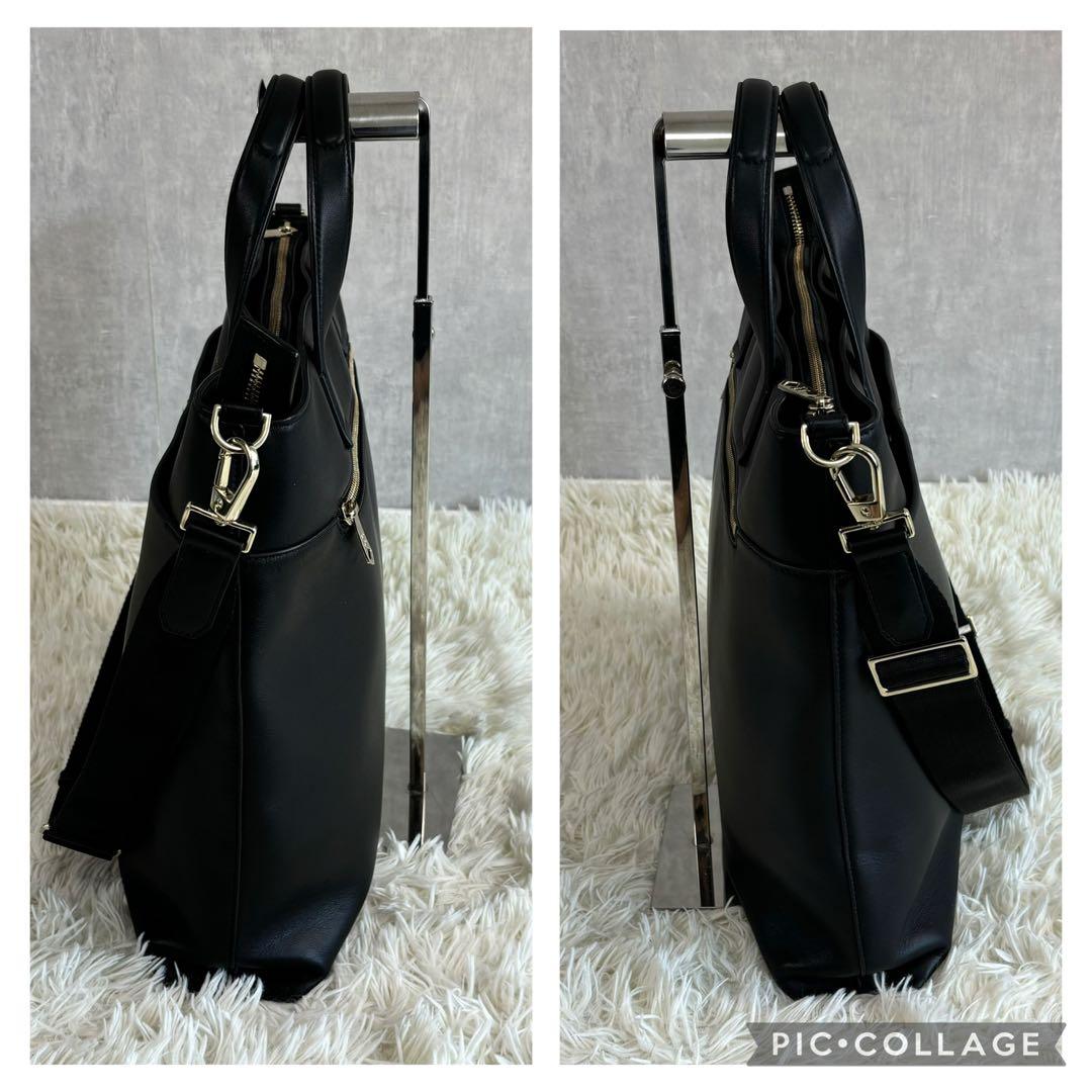 ポールスミス 牛革レザー トートバッグ ブラック アーティスト・ストライプ