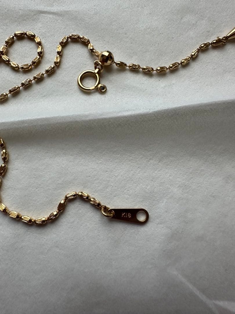 18K ネックレス　イェローゴールド　45cm