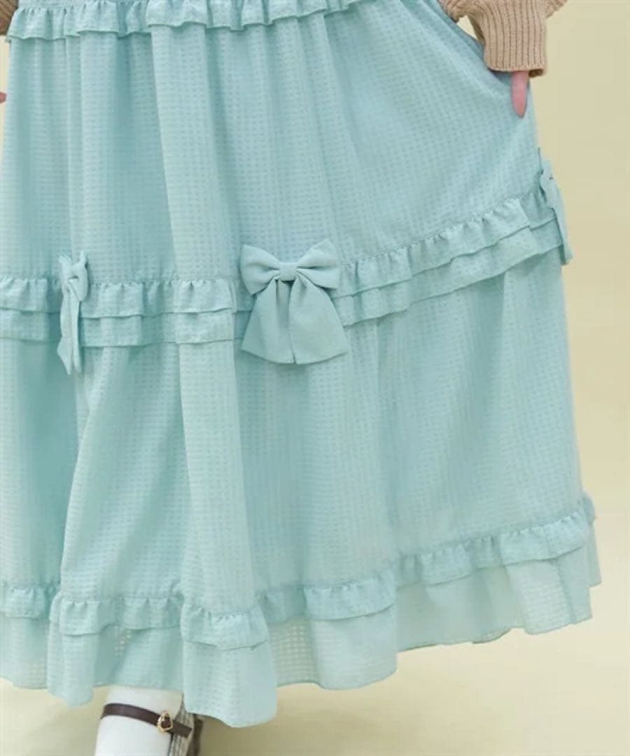 axes femme POETIQUE シアーギンガムティアードスカート