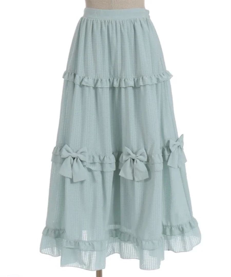 axes femme POETIQUE シアーギンガムティアードスカート