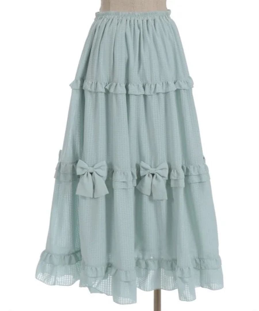 axes femme POETIQUE シアーギンガムティアードスカート