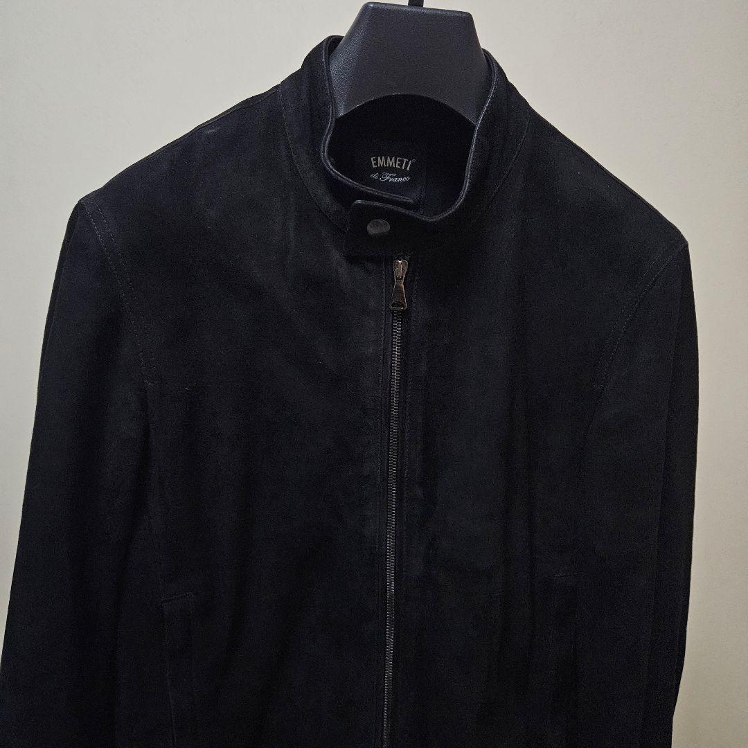EMMETT 黒 スエード シングルライダースジャケット