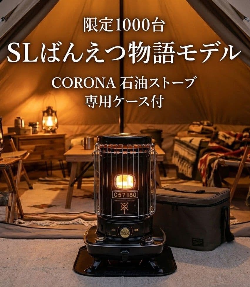 限定1000台 SLばんえつ物語モデル CORONA 石油ストーブ 専用ケース付