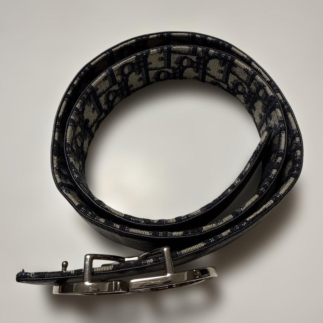 Dior オブリーク　ブラックレザーベルト リバーシブル　CDロゴ