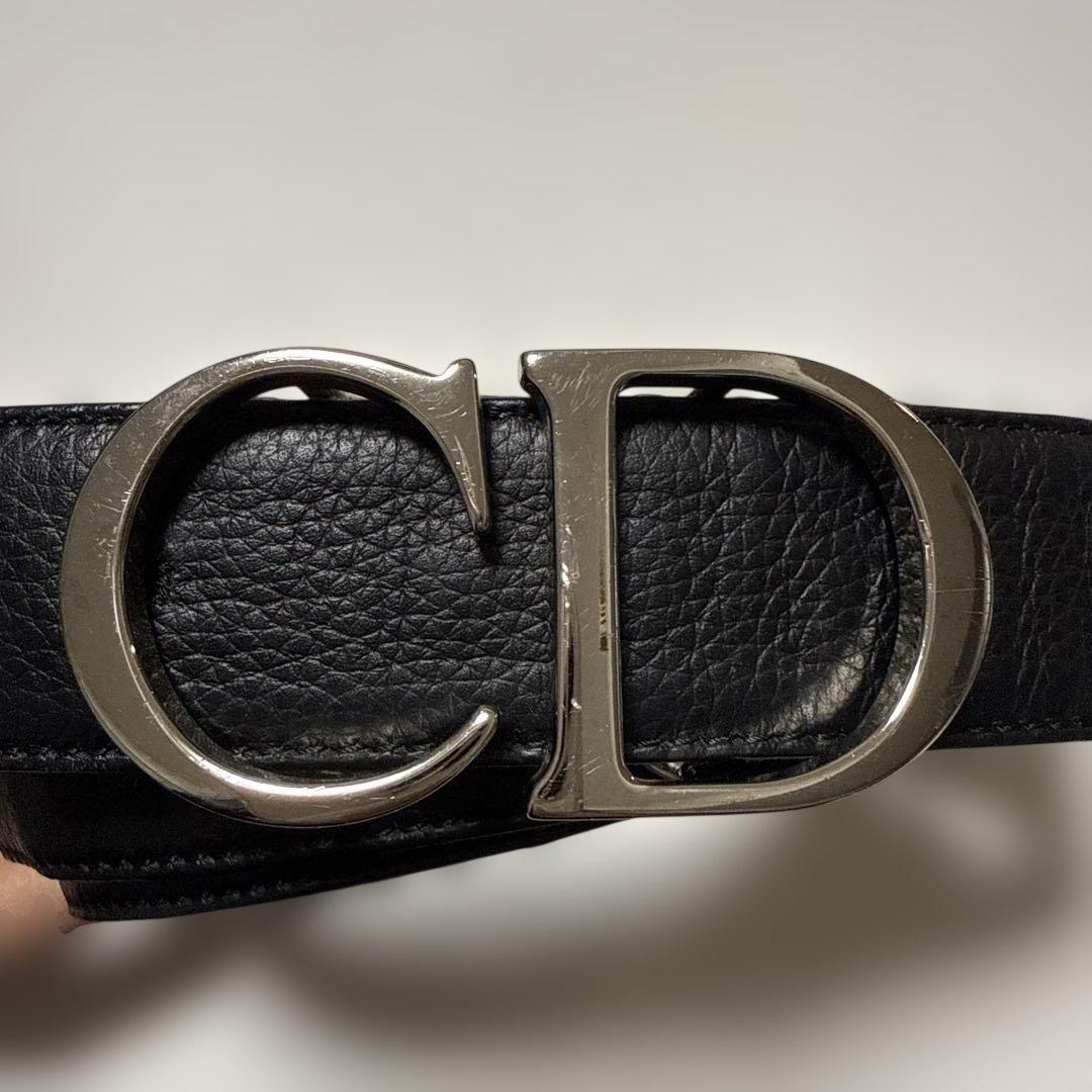 Dior オブリーク　ブラックレザーベルト リバーシブル　CDロゴ