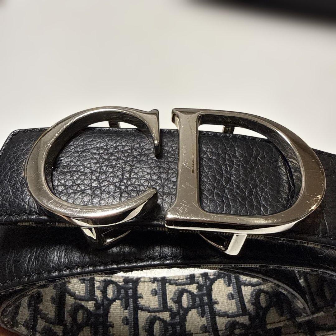 Dior オブリーク　ブラックレザーベルト リバーシブル　CDロゴ