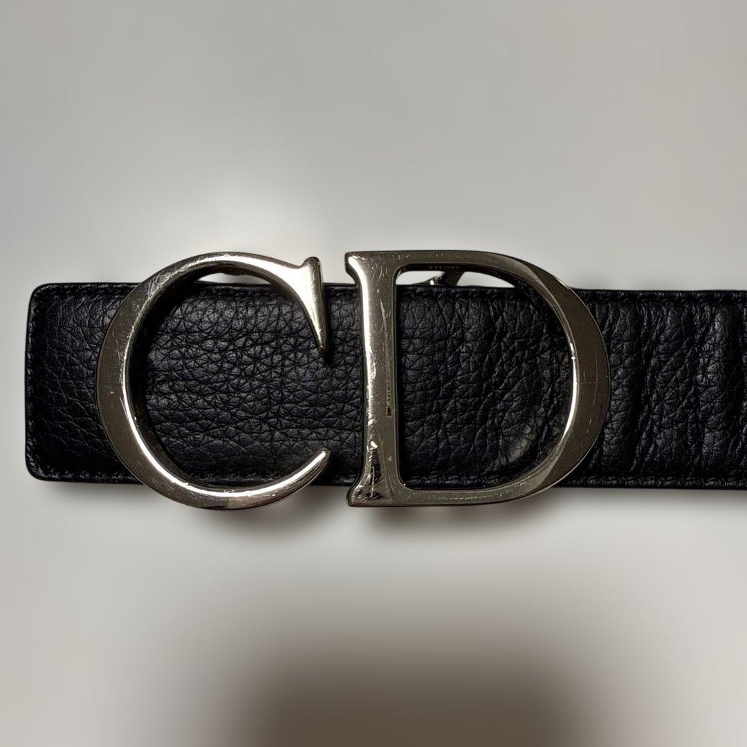 Dior オブリーク　ブラックレザーベルト リバーシブル　CDロゴ