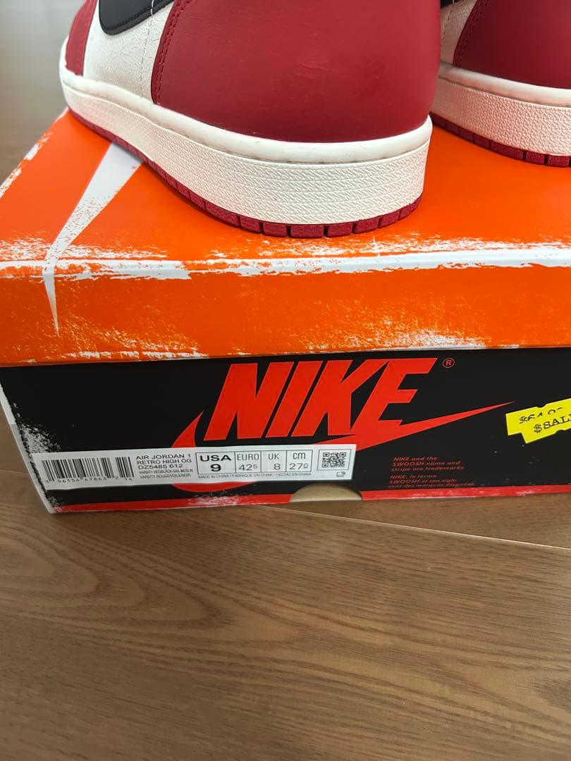 NIKE Air Jordan 1 レッド/ホワイト/ブラック USA 9
