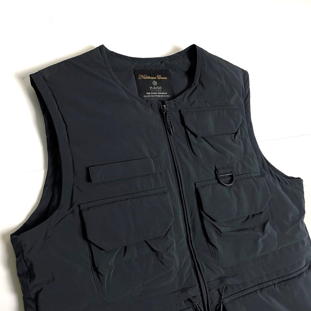 ナノユニバース x 西川ダウン 機能中綿ショートモッズコート ベスト付き