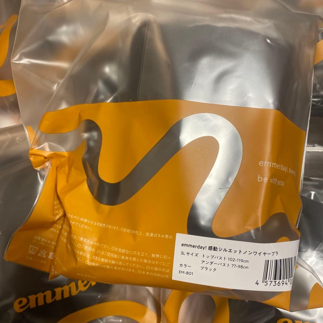 ak emmerday!シルエット ノンワイヤーブラ 3L ブラック✖️5セット