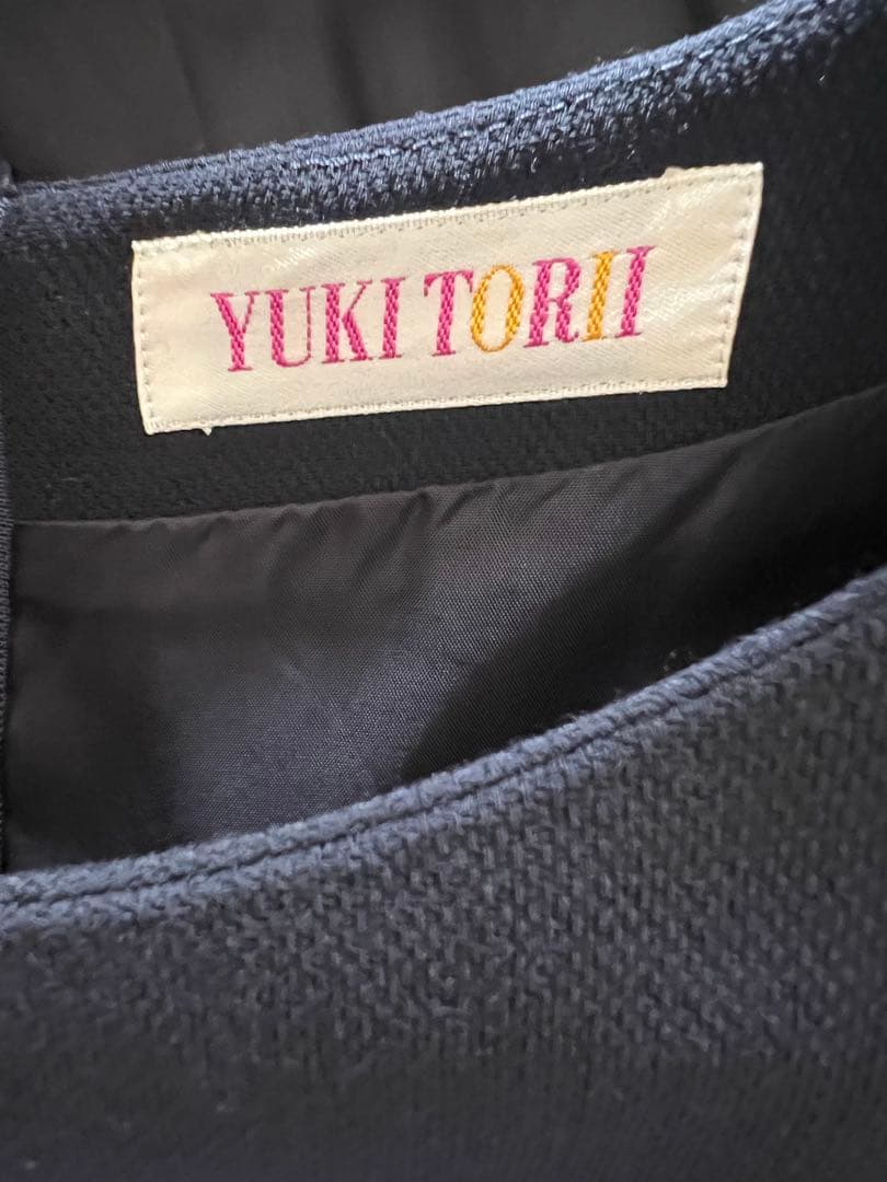 【美品】お受験 スーツ　ワンピース　ユキトリイ　濃紺　七五三