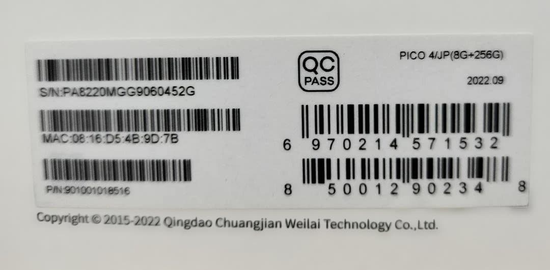 PICO4 8G 256GB - 完全ワイヤレス オールインワンVRヘッドセット