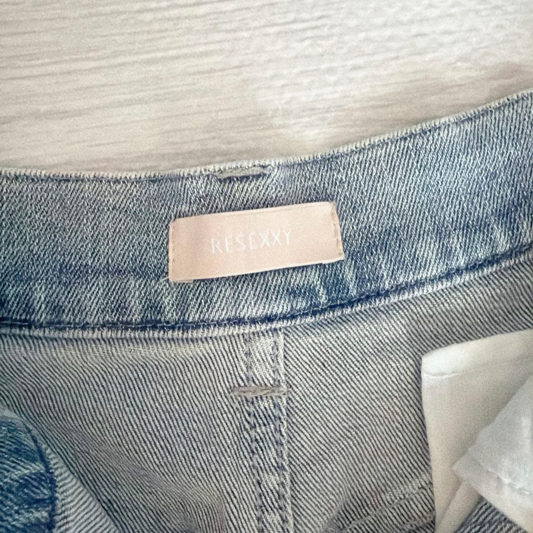 RESEXXY カットアウトリボンデニムパンツ ライトブルー Mサイズ