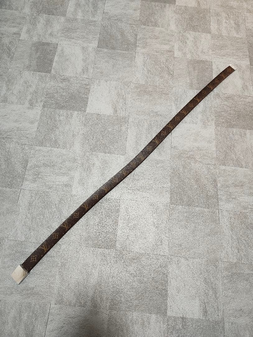 ルイヴィトン モノグラム ベルト シルバー系バックル サイズ90/36 正規品