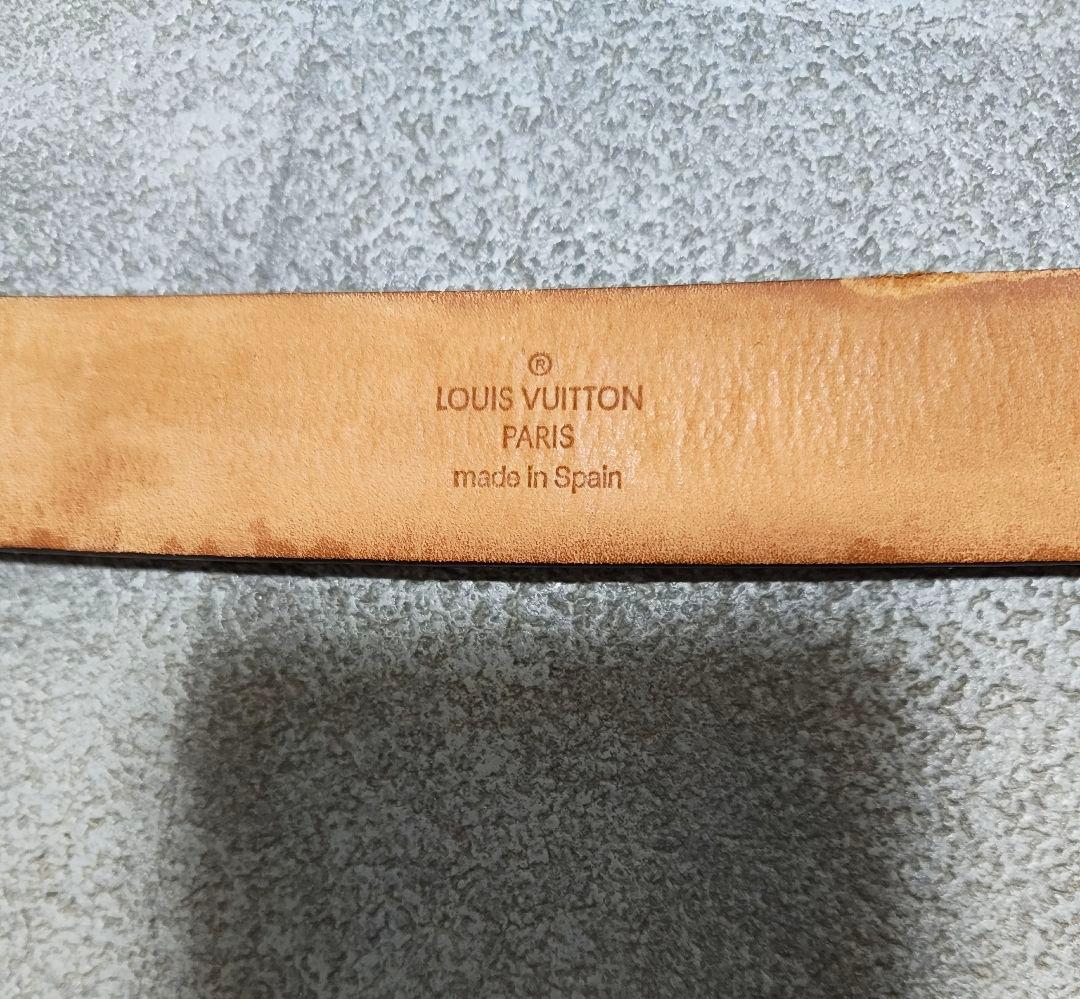 ルイヴィトン モノグラム ベルト シルバー系バックル サイズ90/36 正規品