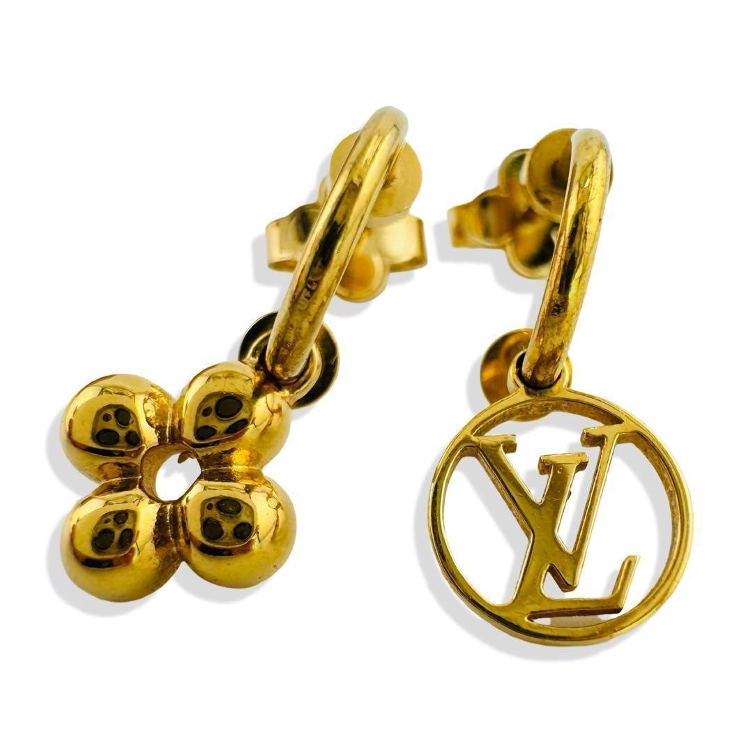 ルイヴィトン ブックル ドレイユ・ブルーミング ピアス モノグラム ゴールド