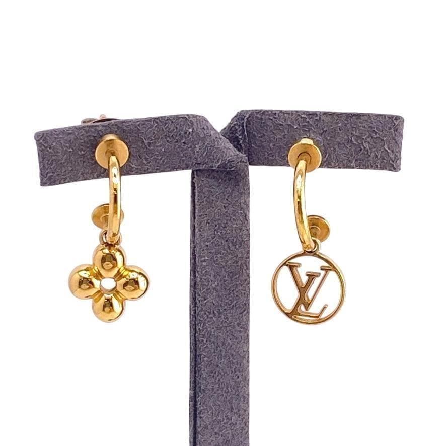 ルイヴィトン ブックル ドレイユ・ブルーミング ピアス モノグラム ゴールド