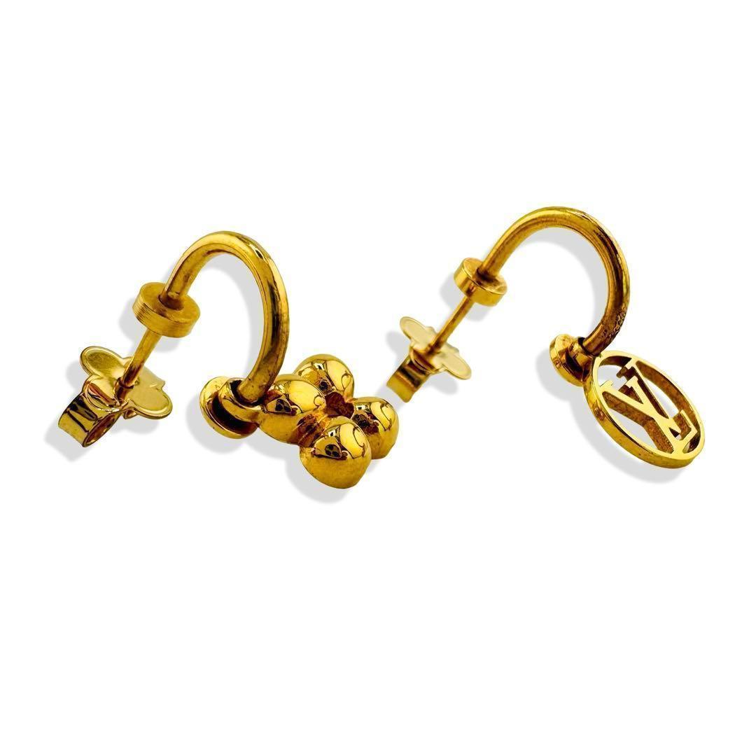 ルイヴィトン ブックル ドレイユ・ブルーミング ピアス モノグラム ゴールド