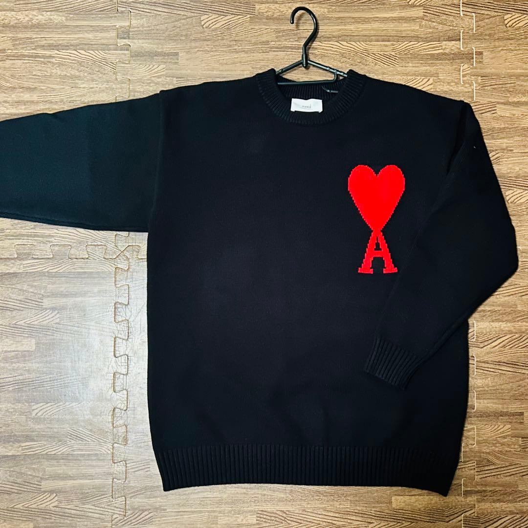 【お値引き中】ami ニット セーター ハート刺繍 ブラック