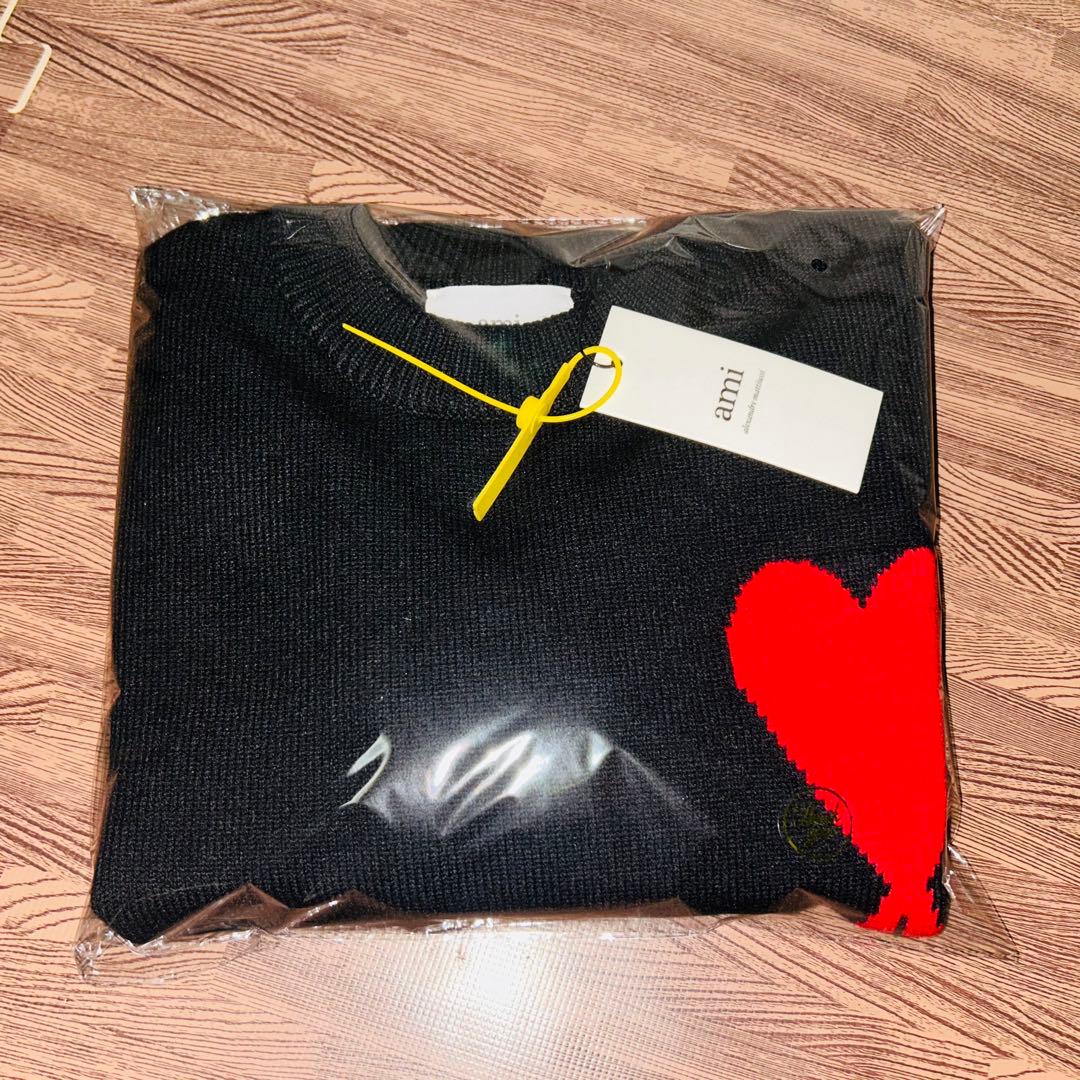 【お値引き中】ami ニット セーター ハート刺繍 ブラック