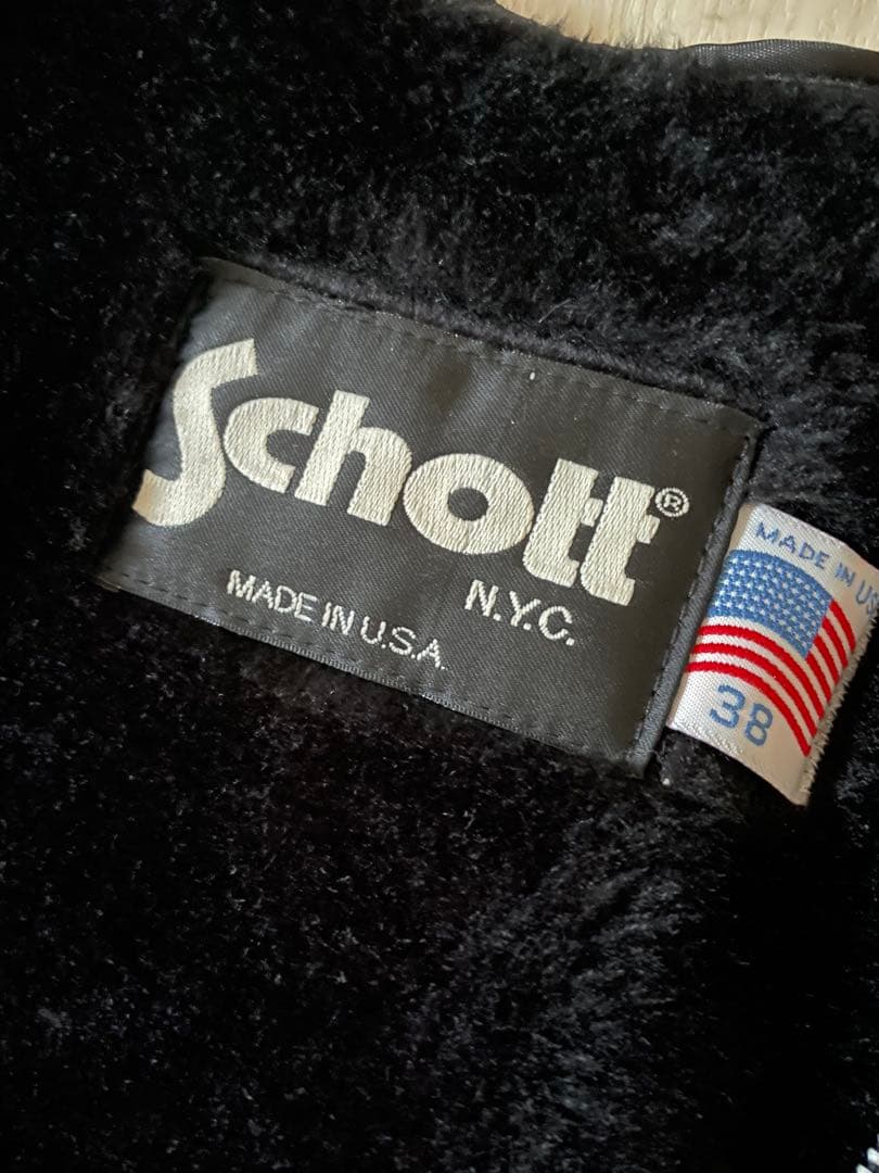 美品✨Schott ショット ファーライニング ベスト 641 ボアライナー38